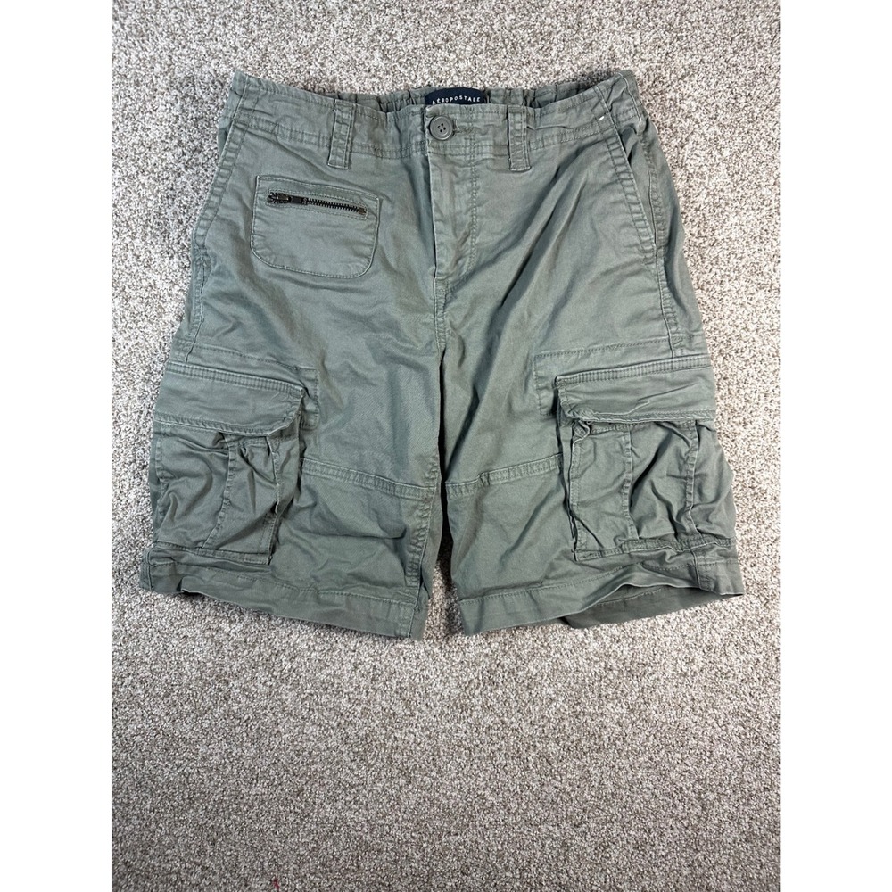 Aeropostale Womens Green Cargo Bermuda Shorts Size S Elastic Waist Utility